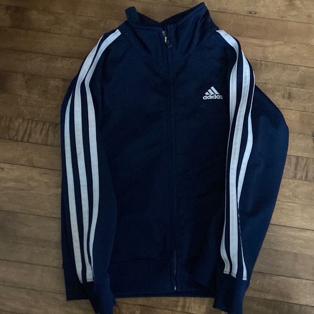 Navy blue classic Adidas track jacket Size 5